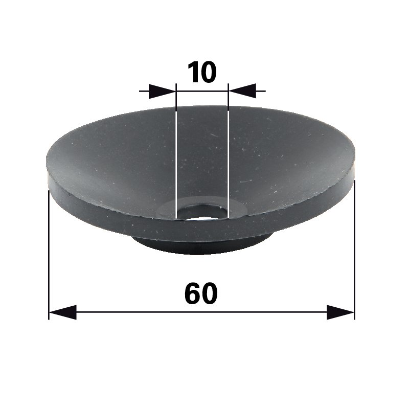 Spülteller Gummi, AD 60 mm