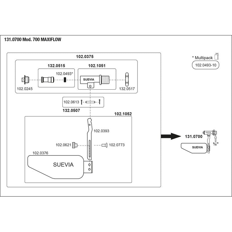 Suevia Schwimmerventil MAXIFLOW für Hochdruck, Modell 700 Suevia 131.0700 Suevia