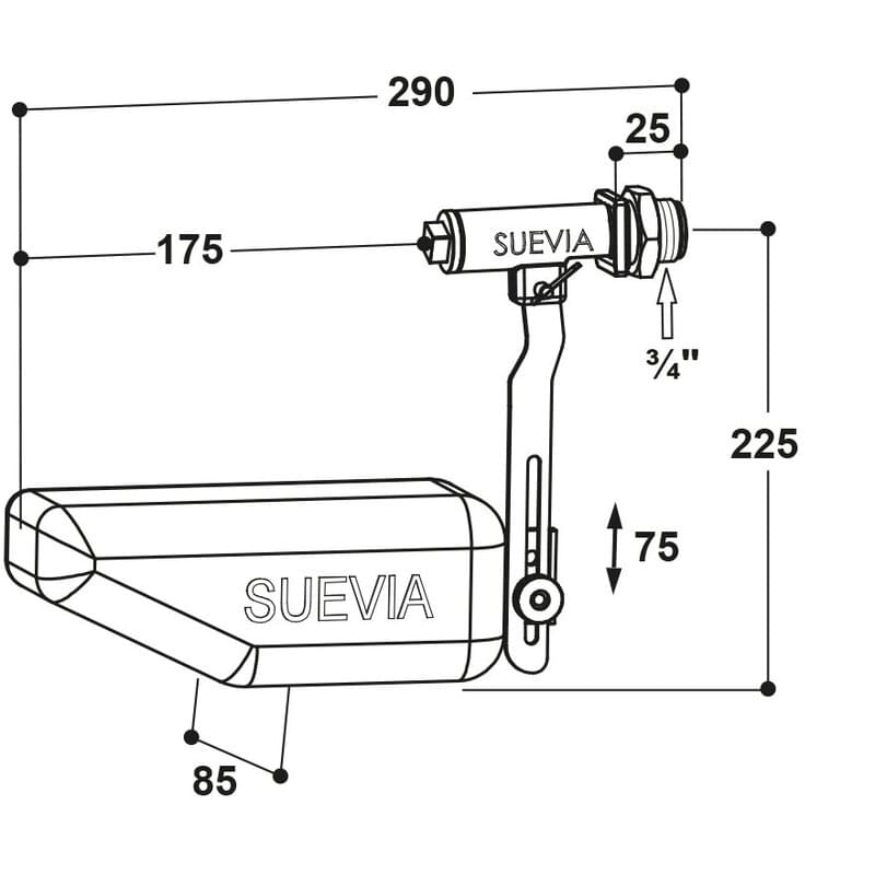 Suevia Schwimmerventil MAXIFLOW für Niederdruck, Modell 738 Suevia 131.0738 Suevia