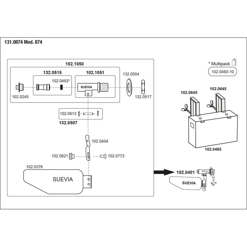 Suevia Einhängeschwimmerventil MAXIFLOW für Hochdruck, Modell 874 Suevia 131.0874 Suevia