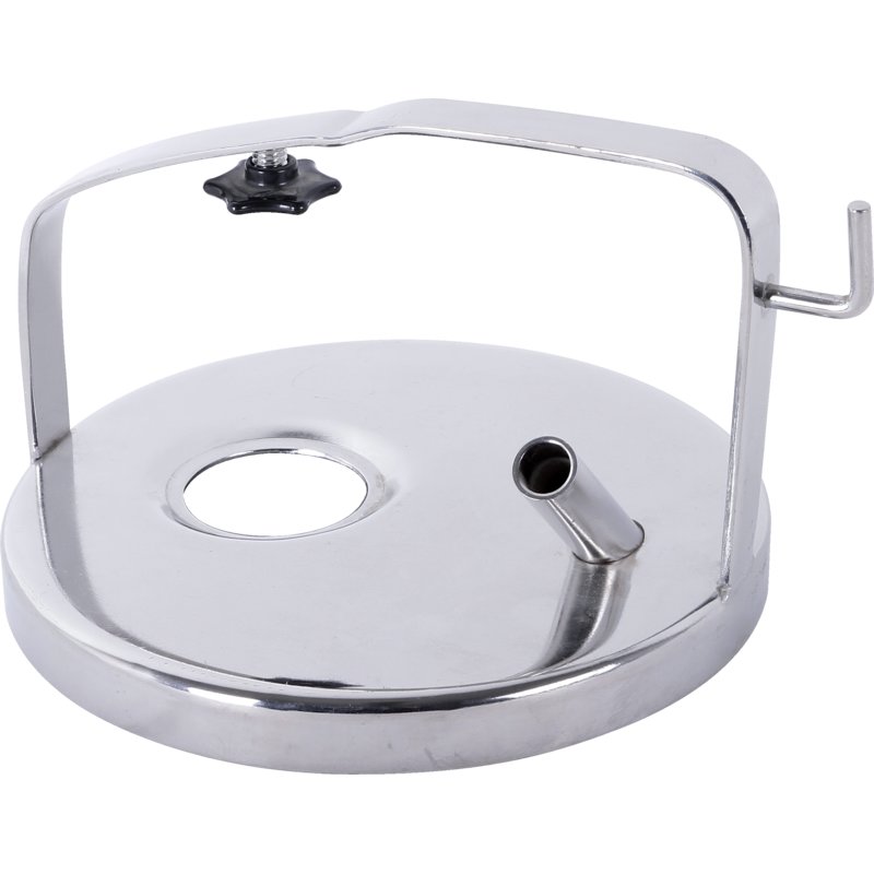 DeLaval Melkeimerdeckel Edelstahl, mit Anschlussstutzen AD 17 mm, Bügelhöhe 117 mm DeLaval