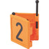 Halsbandnummer Nr. 2 Orange 54 x 59 mm – zweiteiliges Design für einfaches Anbringen