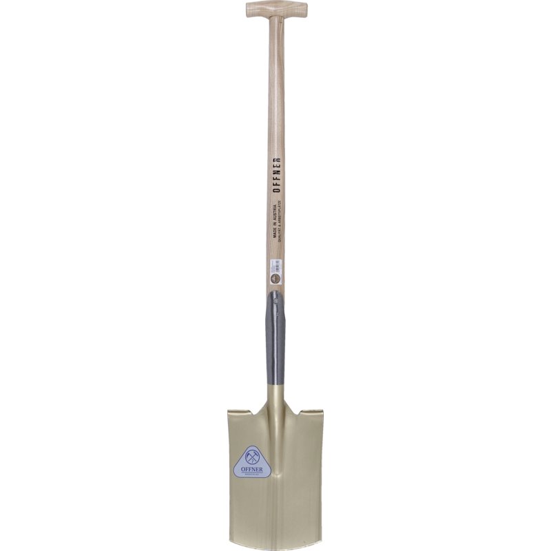Offner Spaten Gold L 27 x B 18 cm Eschenstiel mit T-Griff und Tritt