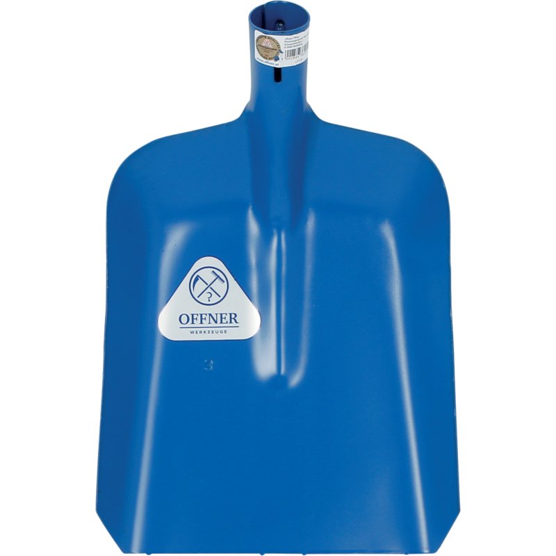 Offner Randschaufel Stahlblech 31 x 26 cm Größe 3, gehärtetes Schaufelblatt ohne Stiel in Blau