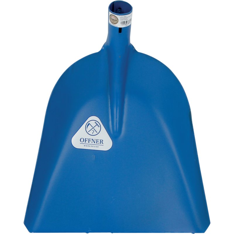 Offner Stallschaufel Stahlblech 33x33 cm Größe 1 in Blau ohne Stiel