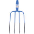 Offner Dunggabel 4 Zinken ohne Stiel mit Federdülle, L 32 x B 23 cm, blau