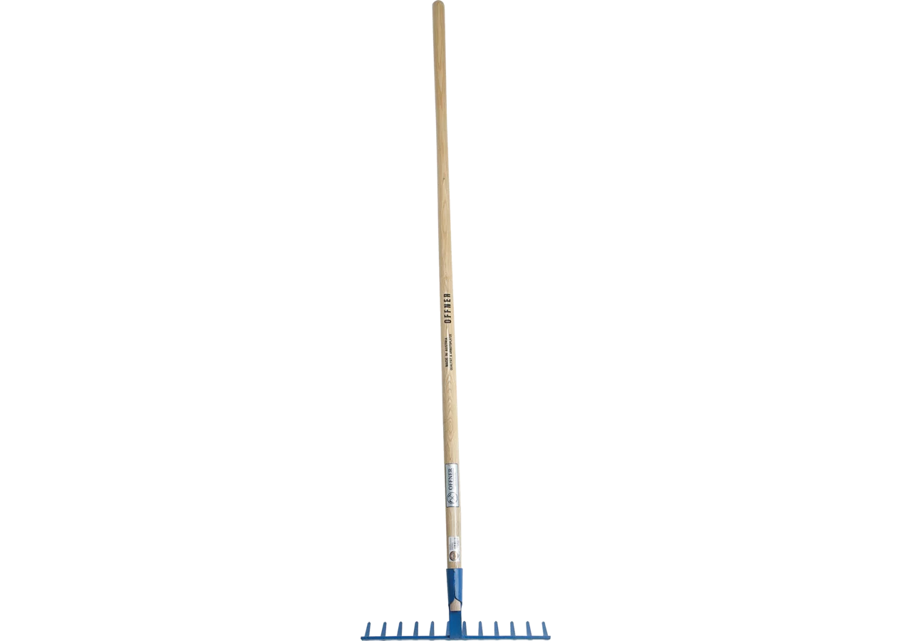 Schotterrechen B 39 cm, mit Stiel, 12 Zinken Offner Offner