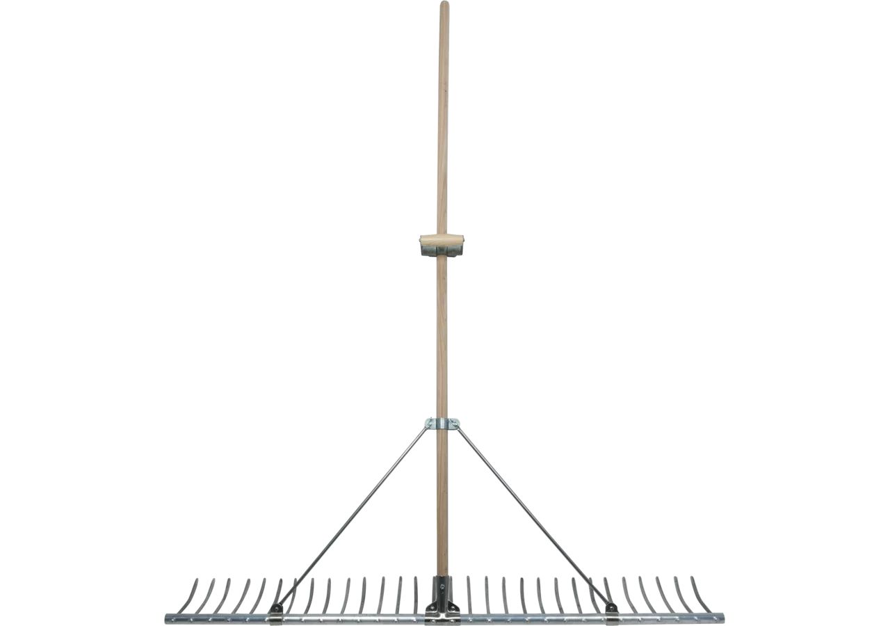Handschlepprechen Alu mit 170 cm Holzstiel, mit Griff, B 134 cm, 30 Zinken Offner Offner