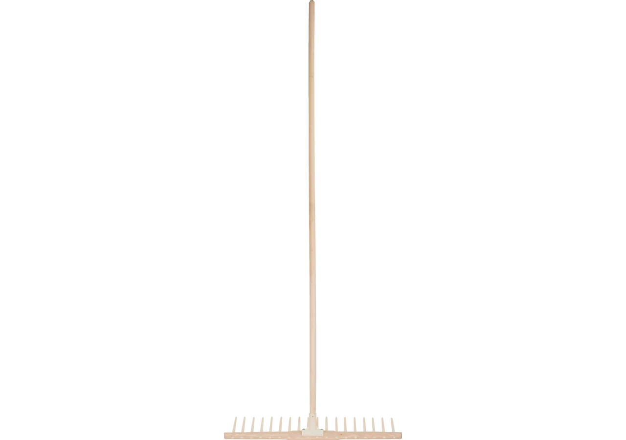 Holzrechen flach, mit Lindenstiel, 18 PVC-Zähne, 74 cm GartenShop24