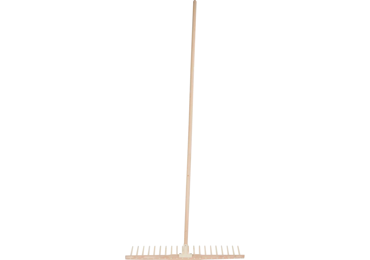 Holzrechen flach, mit Lindenstiel, 20 PVC-Zähne, 82 cm GartenShop24
