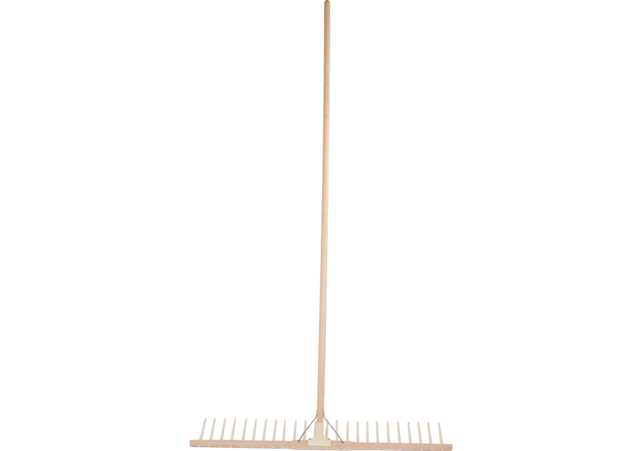 Holzrechen steil, mit Lindenstiel, 24 PVC-Zähne, 105 cm GartenShop24