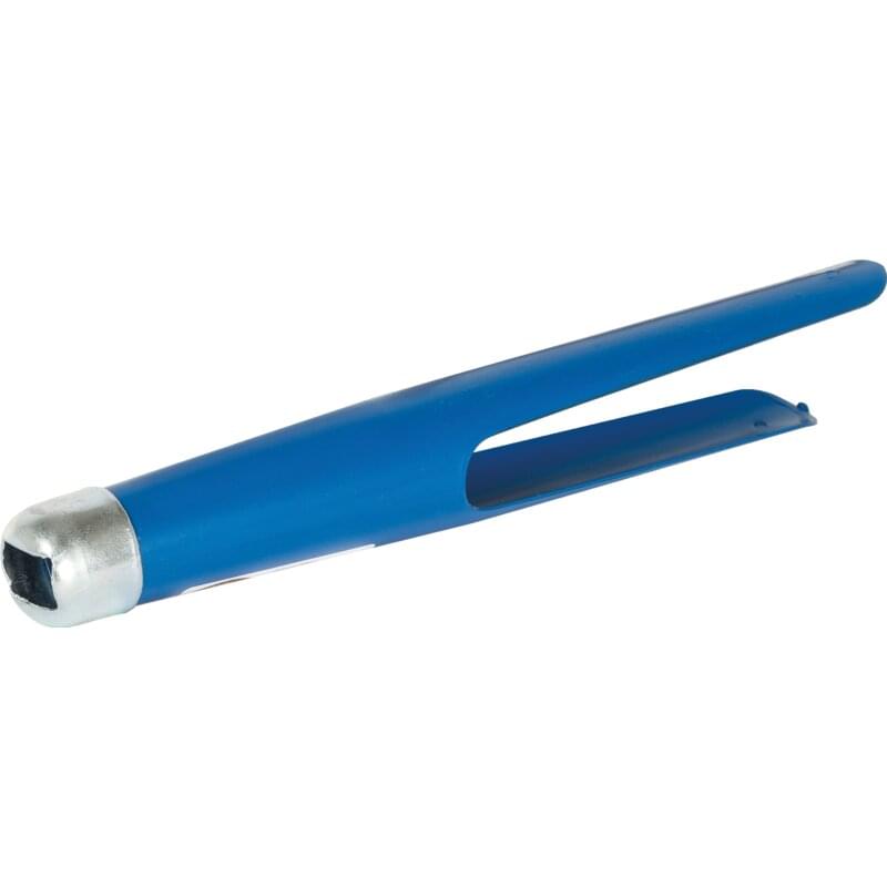 Offner Schienenzwinge mit Kappe für Dunggabel, blau tauchlackiert, Original-Ersatzteil aus Stahlblech