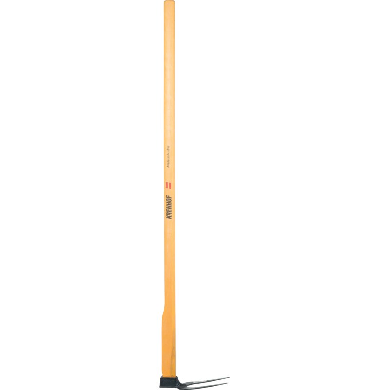 Krenhof Zinkenhaue zweizinkig mit Stiel 135 cm, L 17 x B 10 cm, Farbe Gelb