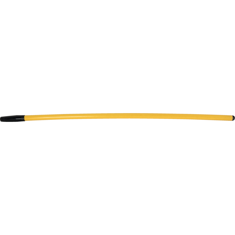 Offner Fiberglas-Stiel gebogen 140 cm in Gelb für Schaufeln, Seitenansicht