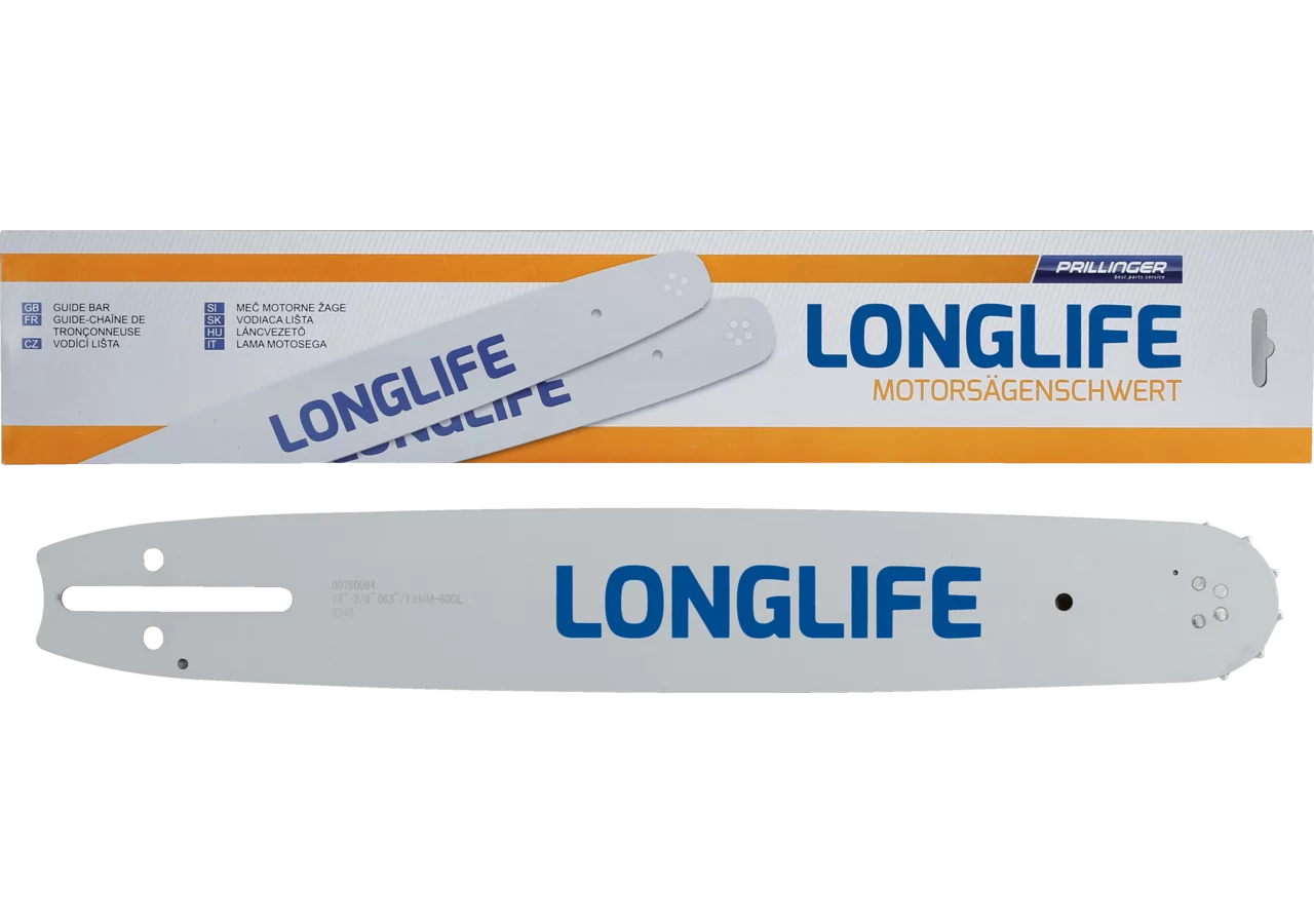 Motorsägenschwert Longlife L 45 cm, T 3/8 Zoll, S 1,6 mm, Anschluss HV/D009 Prillinger Longlife