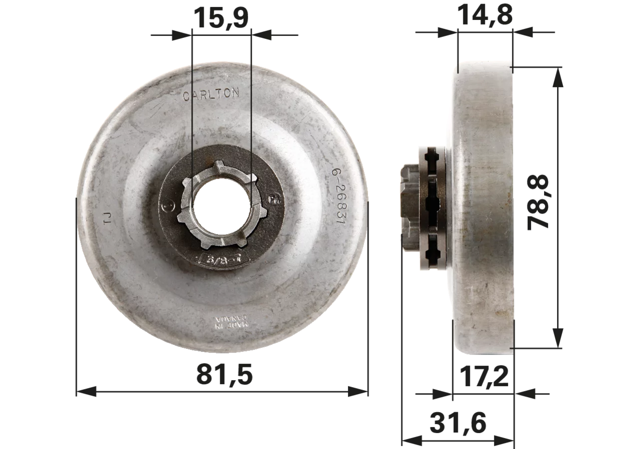 Ringkettenrad-Longlife 3/8 Zoll, 7 Zähne, STD7 – passend für 26831 Prillinger Longlife