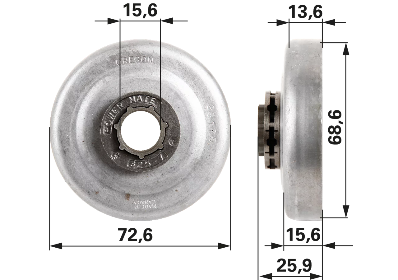 Ringkettenrad-Longlife 0,325 Zoll, 7 Zähne, SM7 – passend für Oregon 29175X Prillinger Longlife