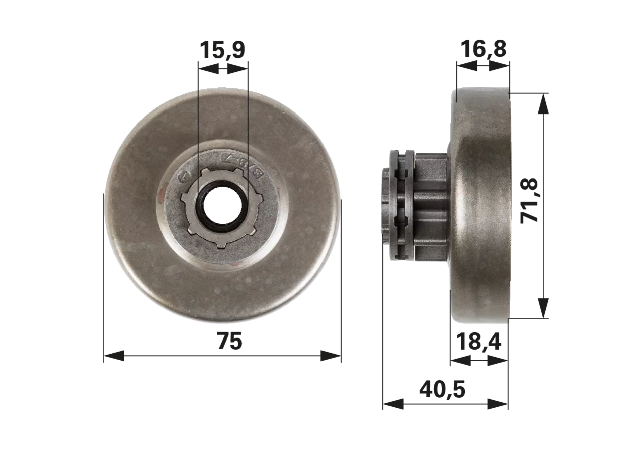 Ringkettenrad-Longlife – passend für 32061X, 3/8'', 7Z Prillinger Longlife