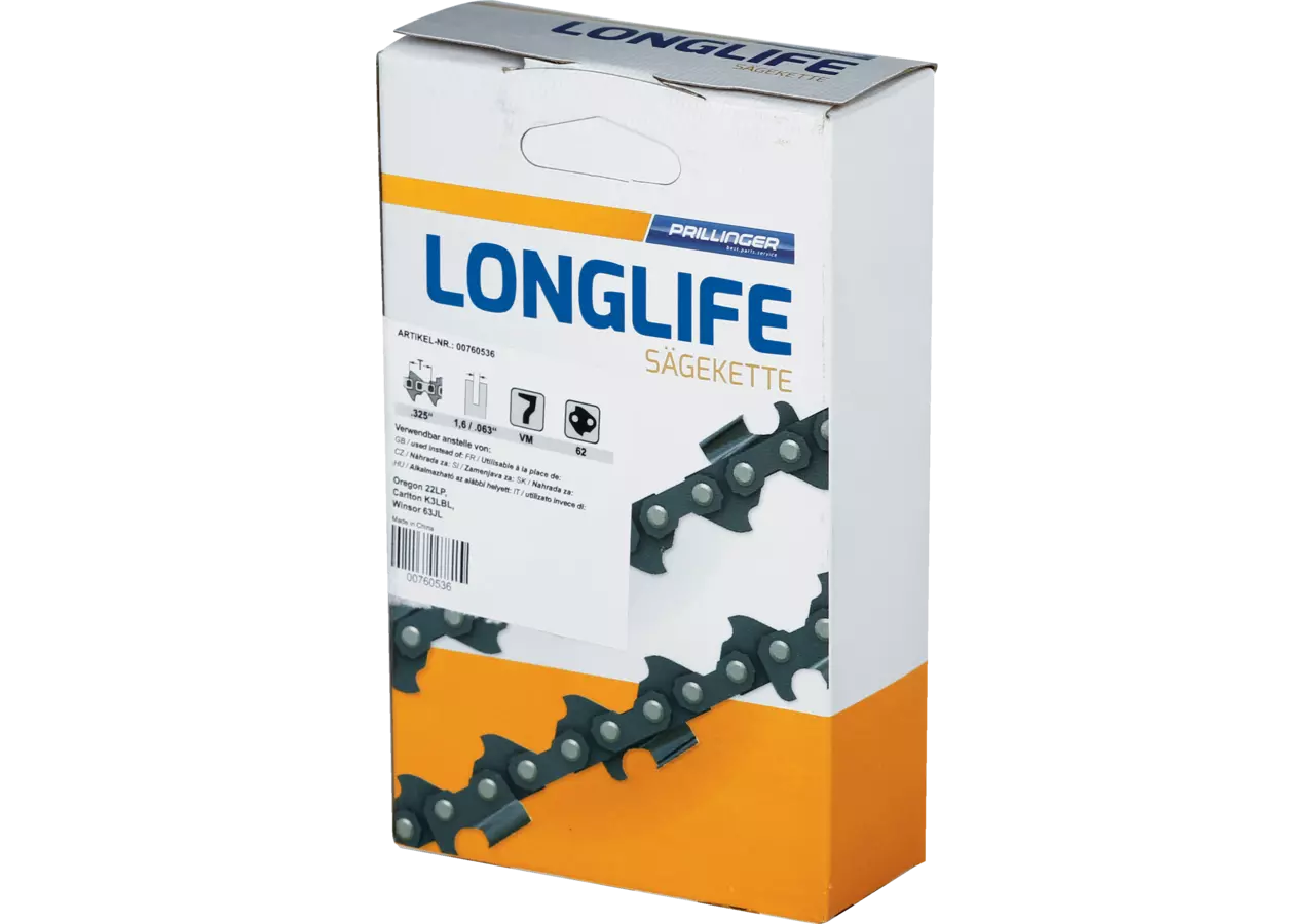 Sägekette Longlife T .325 Zoll, VM, S 1,6 mm, 62E Prillinger Longlife