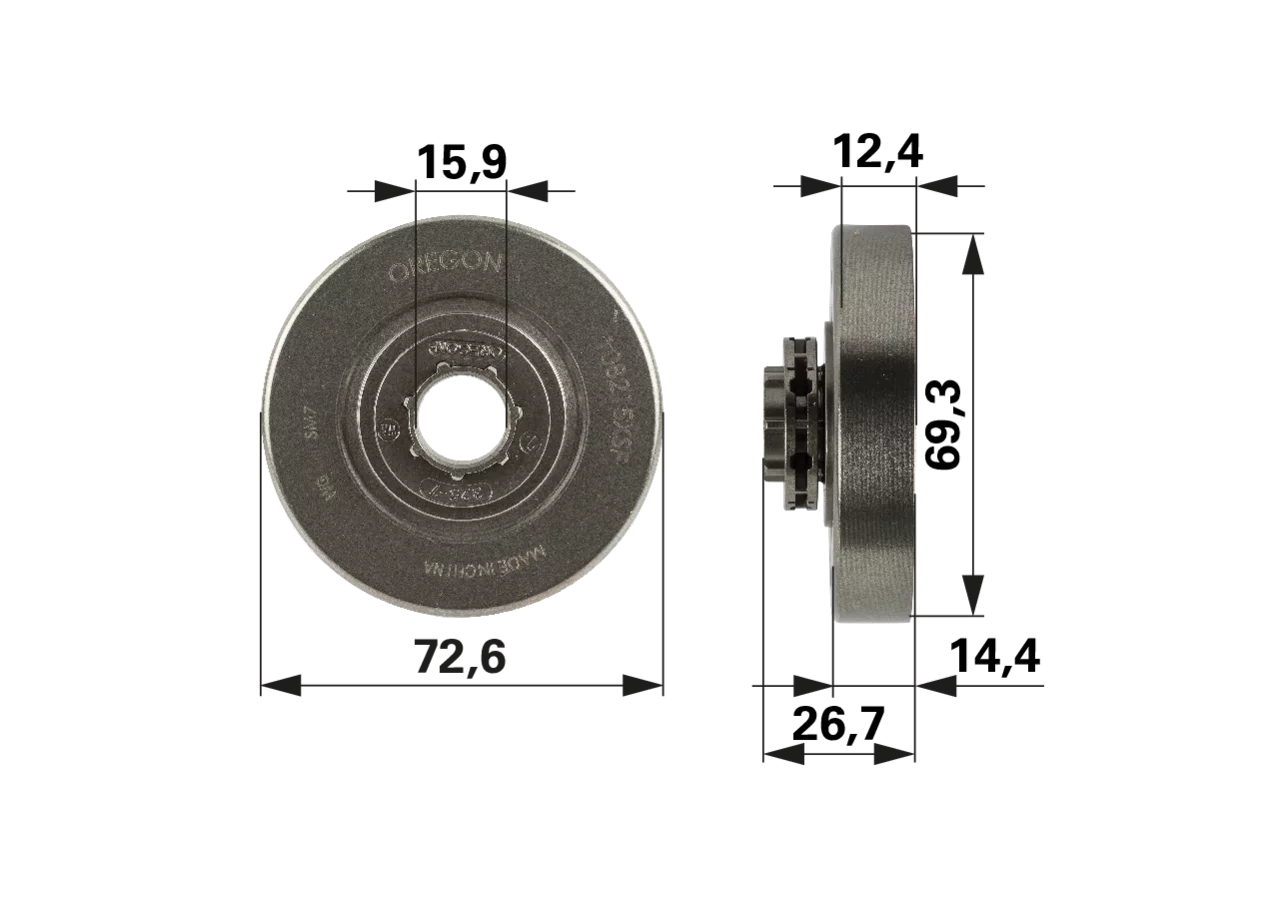 Ringkettenrad T .325 Zoll, 7 Zähne, SM 7, Oregon 108215X Oregon