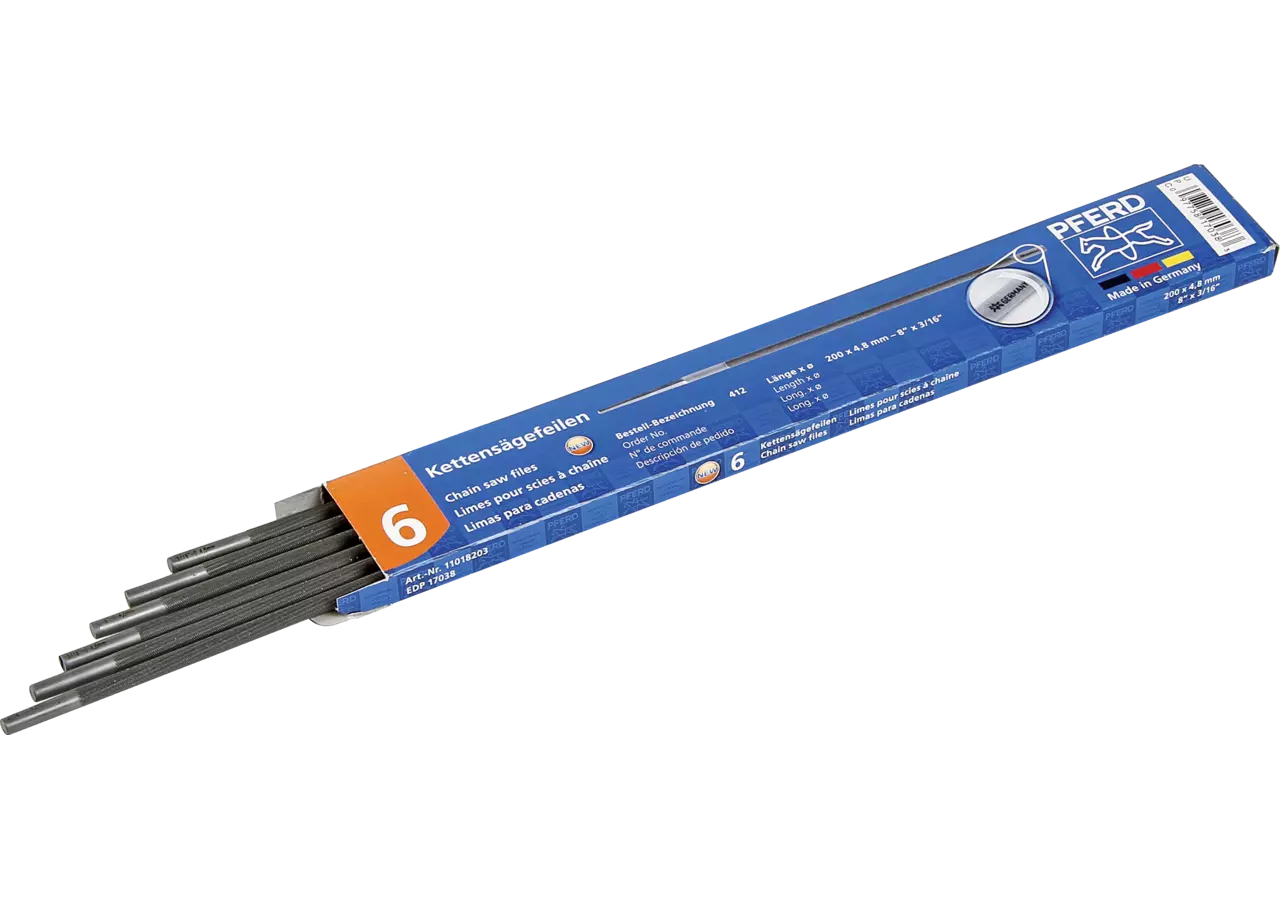 Rundfeile L 200 mm, AD 5,2 mm, 6 Stück im Karton von Pferd Pferd