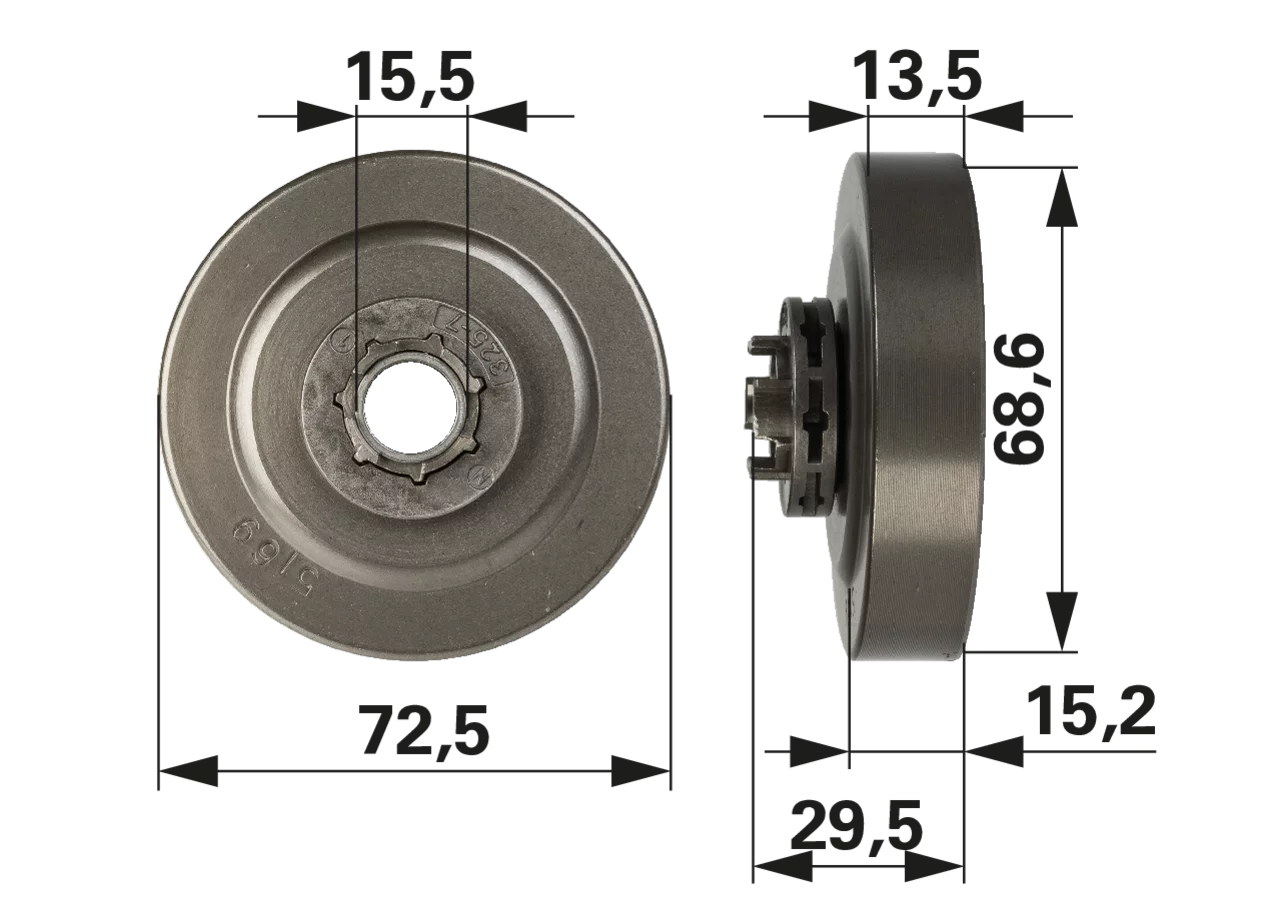 Ringkettenrad T .325 Zoll, 7 Zähne – passend für Oregon 100758X GartenShop24