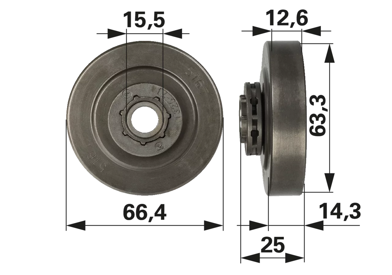 Ringkettenrad T .325 Zoll, 7 Zähne – passend für Oregon 29105 GartenShop24