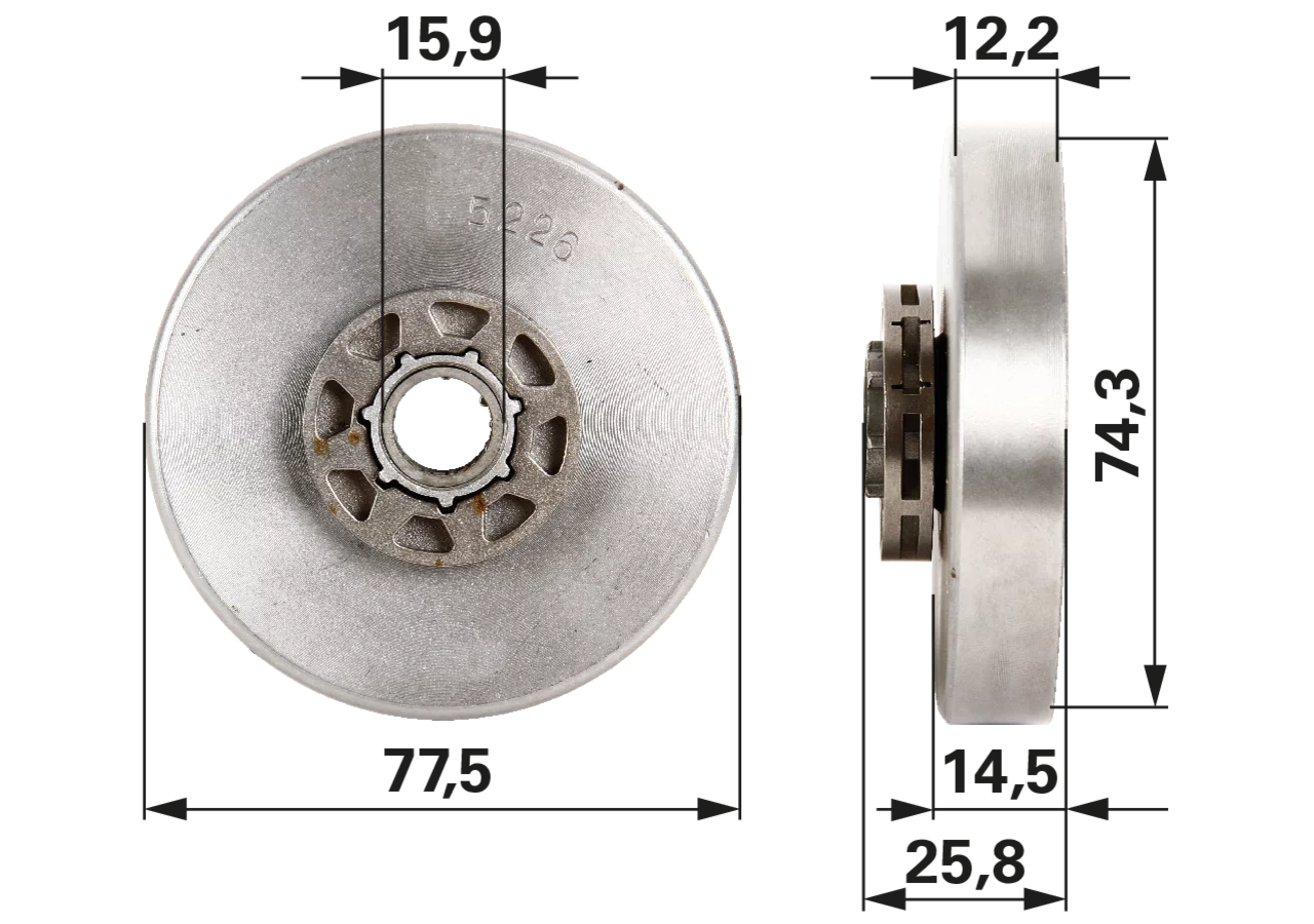 Ringkettenrad T .325 Zoll, 8 Zähne, SM7 – passend für Oregon 21238X GartenShop24