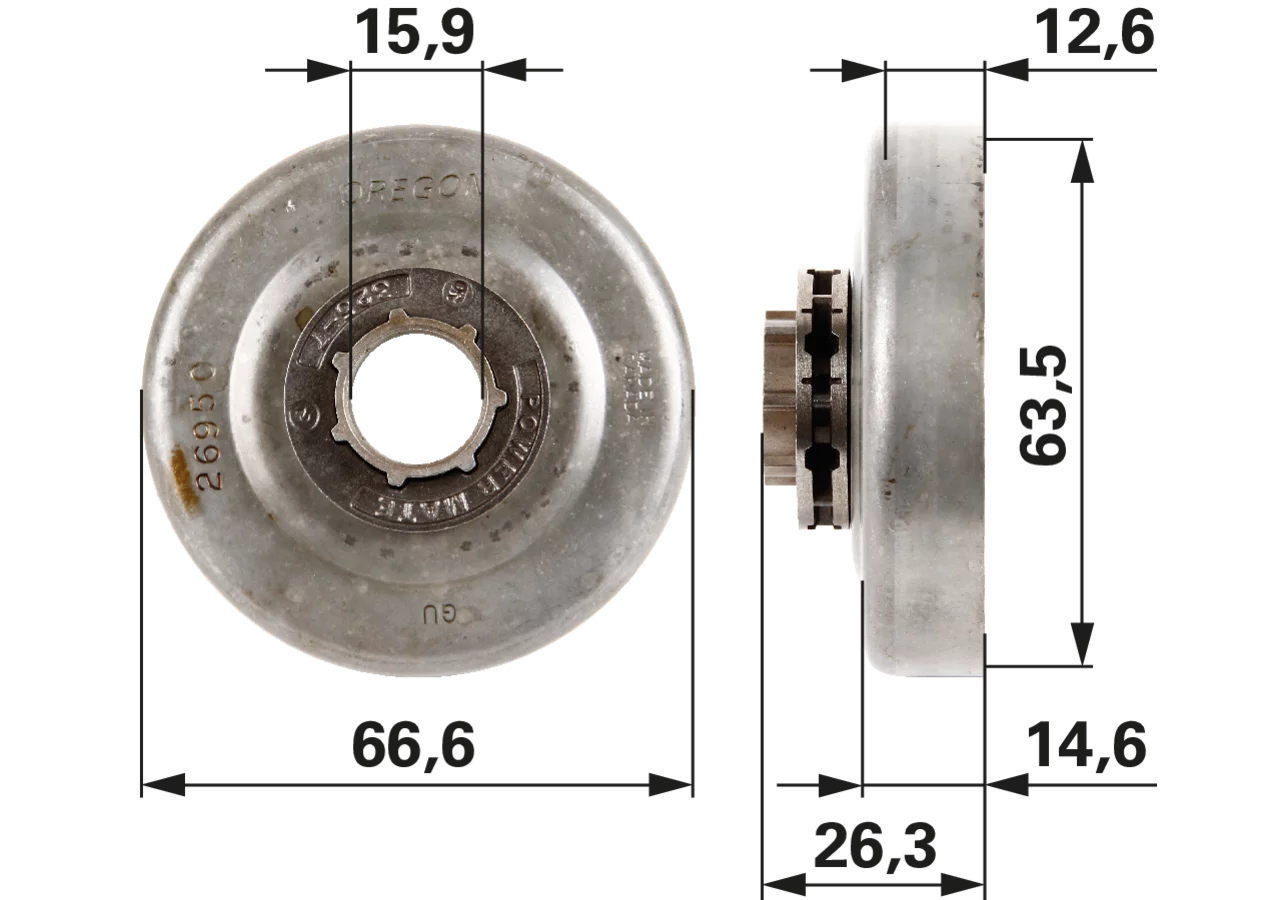 Ringkettenrad T .325 Zoll, 7 Zähne – passend für Oregon 33807X GartenShop24