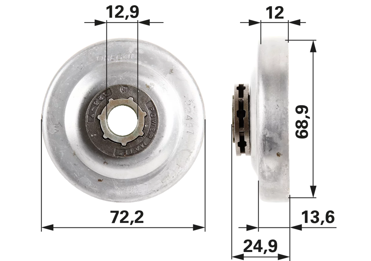 Ringkettenrad T .325 Zoll, 7 Zähne – passend für Oregon 32457X GartenShop24
