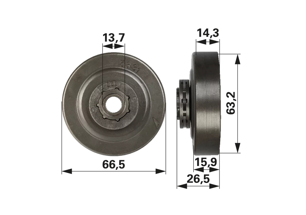 Ringkettenrad T .325 Zoll, 7 Zähne – passend für Oregon 106656X GartenShop24
