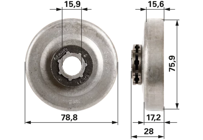 Ringkettenrad 3/8 Zoll, 7 Zähne, STD7 – passend für 38470X GartenShop24