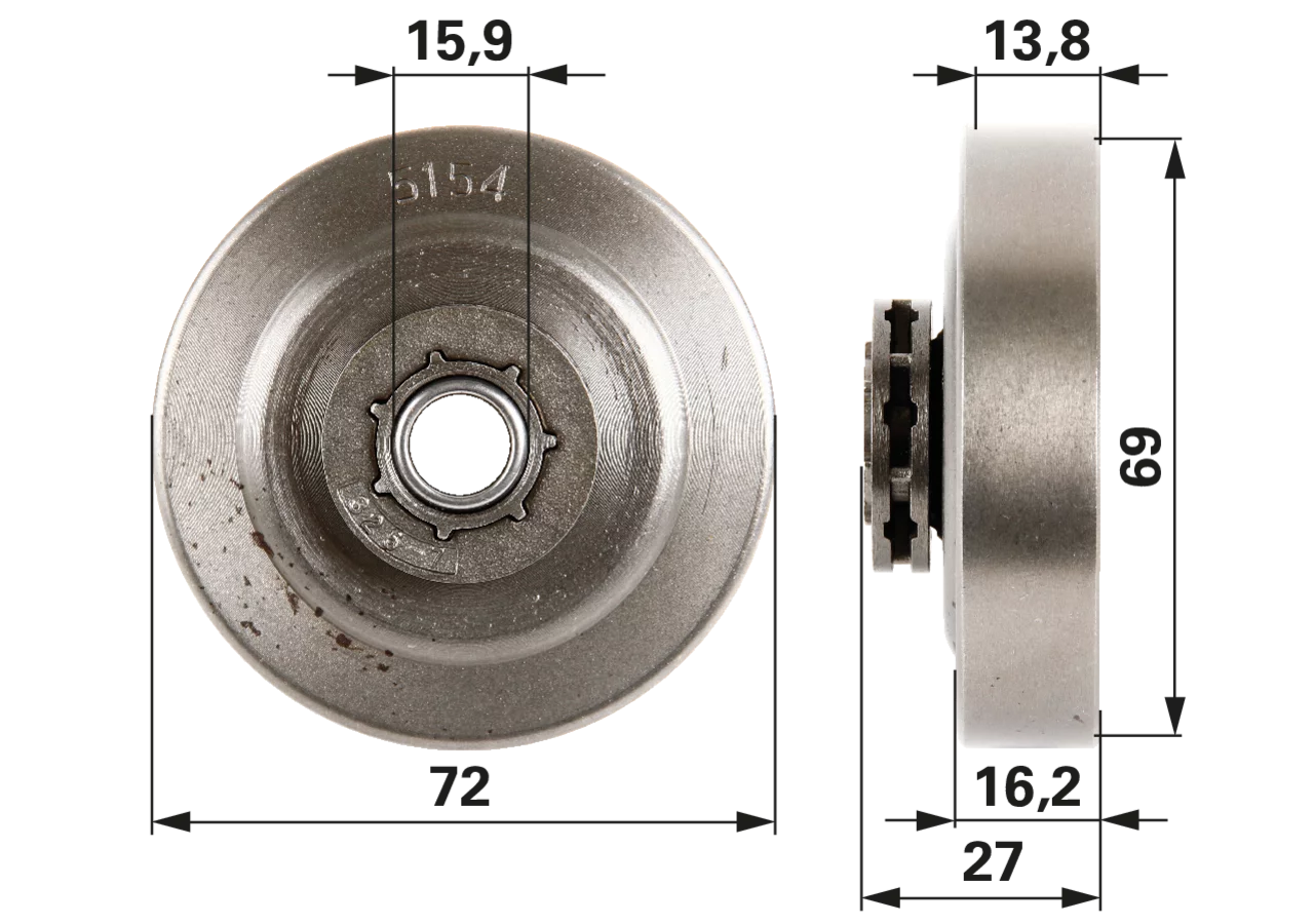 Ringkettenrad T .325 Zoll, 7 Zähne – passend für Oregon 19117X GartenShop24