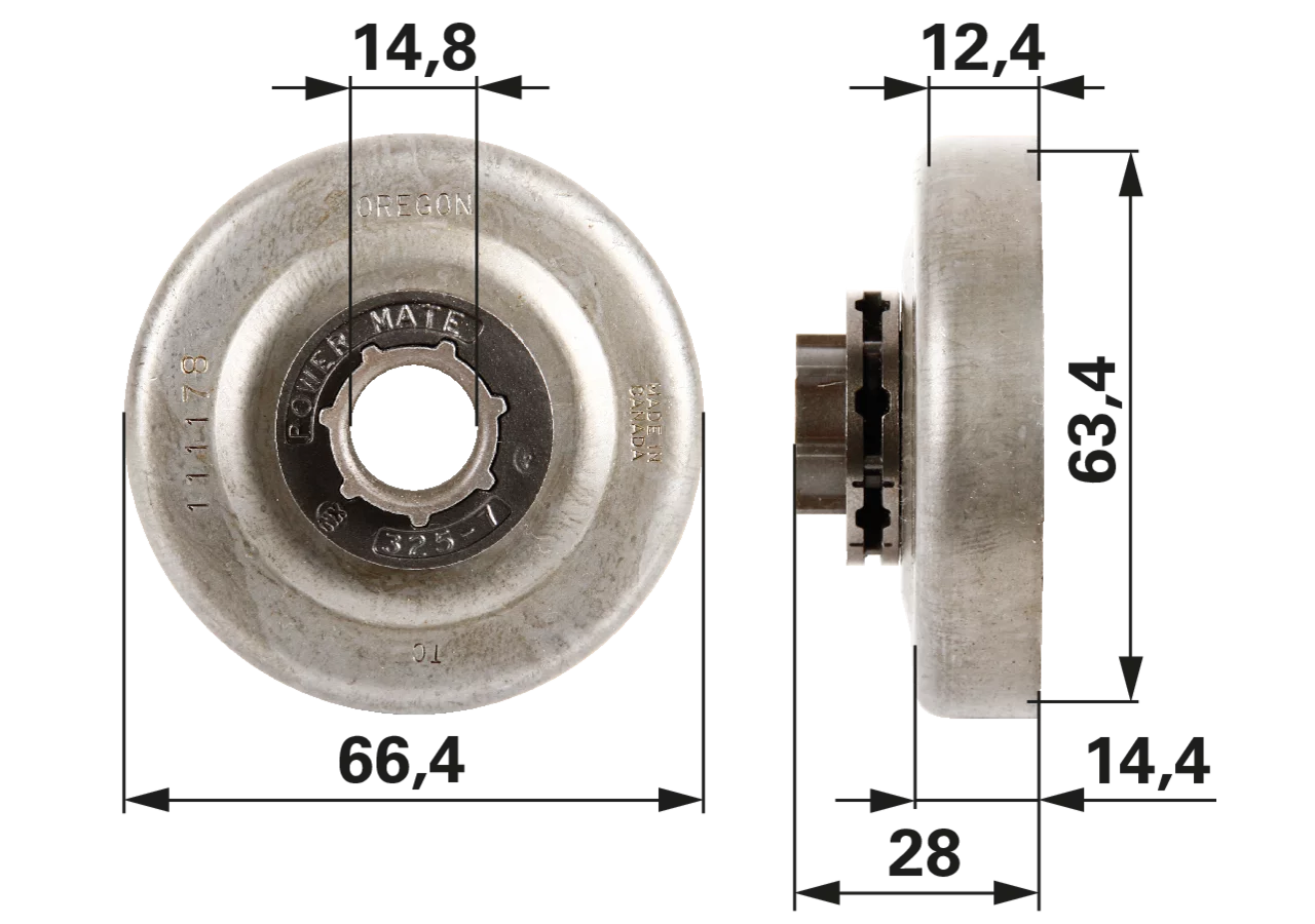 Ringkettenrad T .325 Zoll, 7 Zähne – passend für Oregon 111178X GartenShop24
