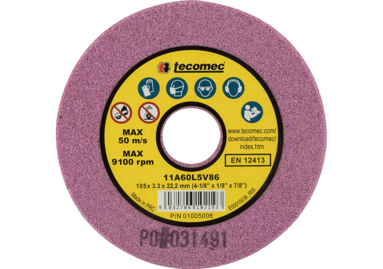 Schleifscheibe AD 105 mm, ID 22,2 mm, B 3,2 mm Ultra Slim Tecomec