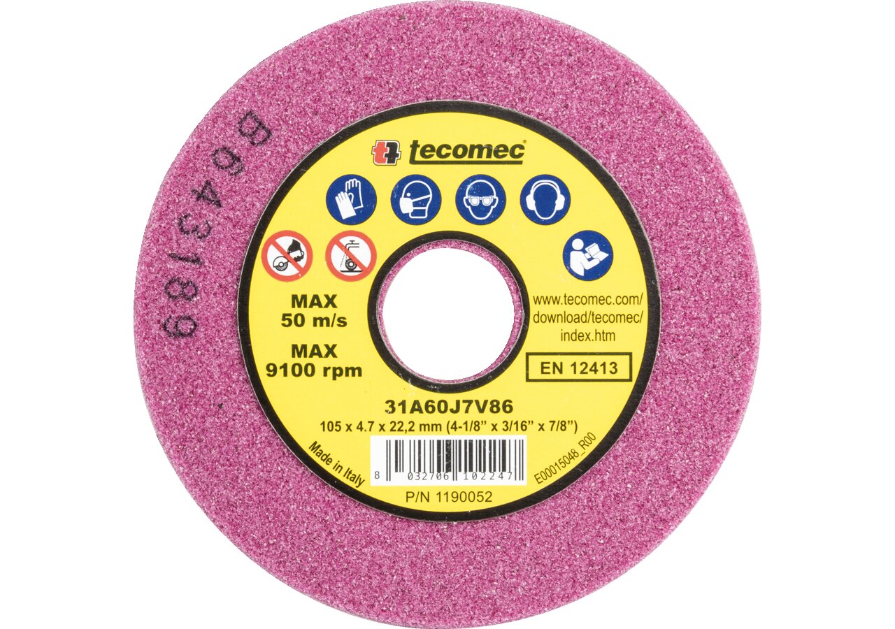 Schleifscheibe AD 105 mm, ID 22,2 mm, H 4,7 mm Tecomec