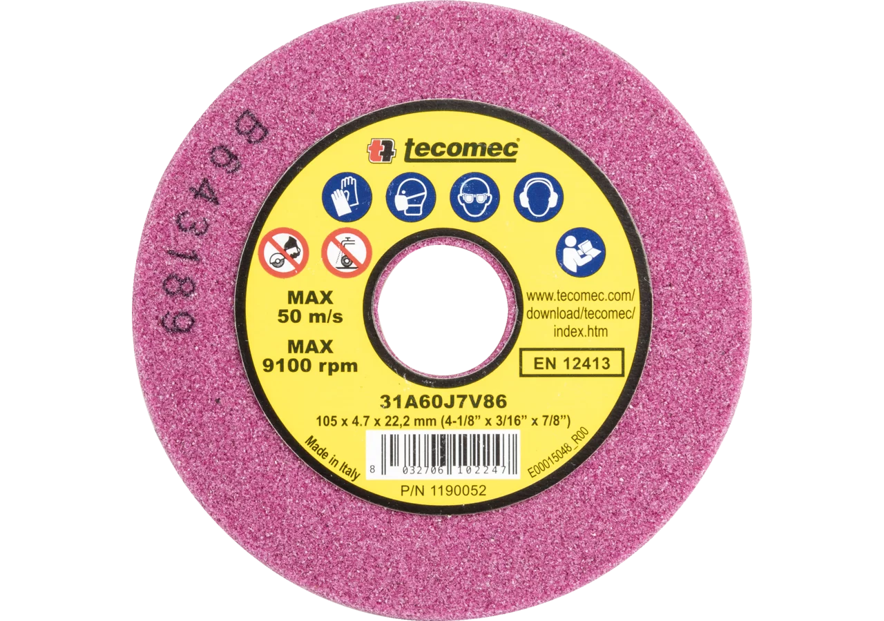 Schleifscheibe AD 105 mm, ID 22,2 mm, H 4,7 mm Tecomec