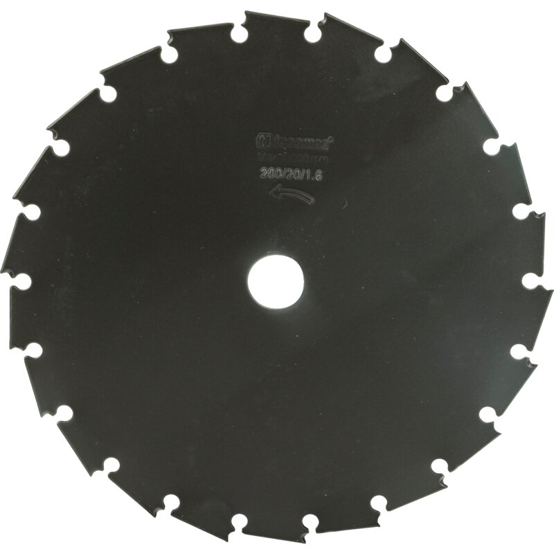 Tecomec Freischneidersägeblatt mit 22 Zähnen, AD 200 mm, ZB 20 mm, H 1,6 mm 05001040 – Zum Freischneiden von Dickicht und Schwachholz