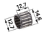 Nadellager AD 14,6 mm, ID 12,7 mm, B 12,7 mm GartenShop24