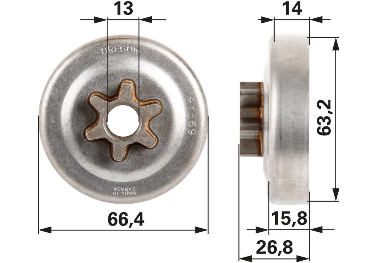 Spurkettenrad T 3/8 Zoll, 6 Zähne, LP – passend für Oregon 41569X GartenShop24