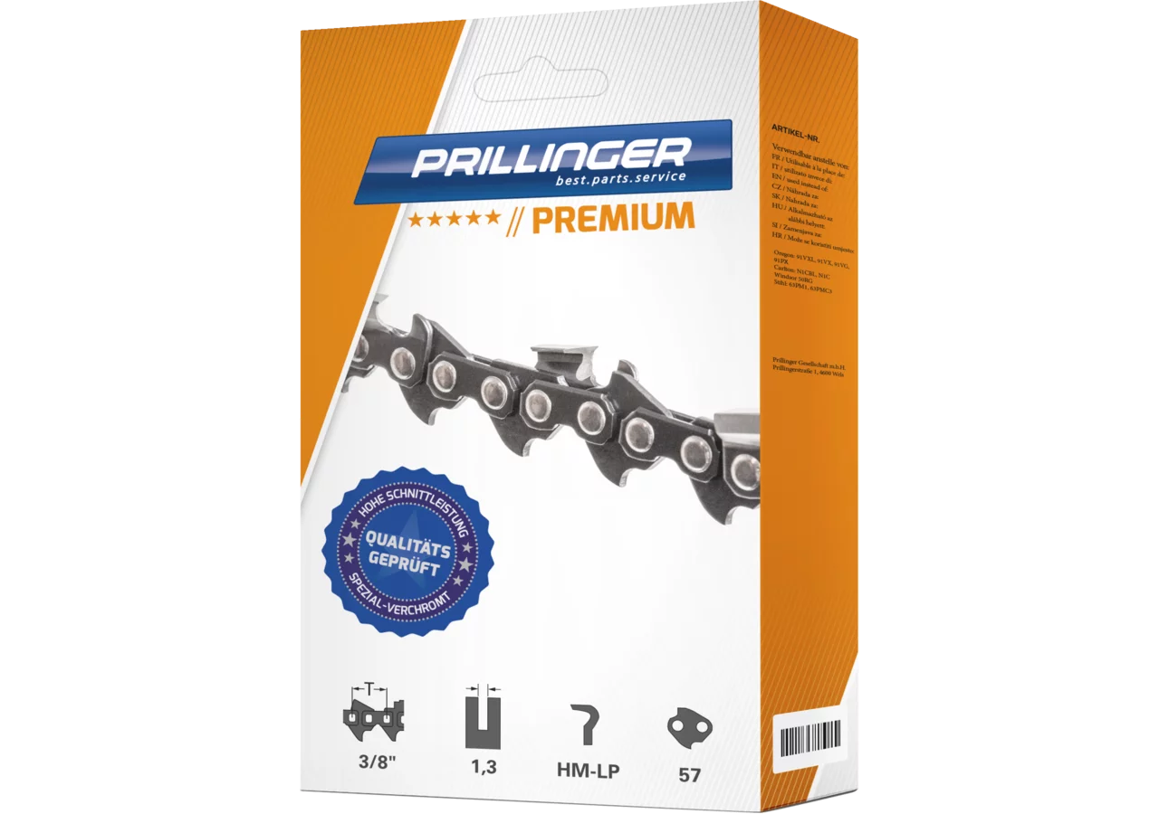 Sägekette Premium T 3/8 Zoll, LP-HM, S 1,3 mm, 57E Typ 91VG/VXL Prillinger Premium