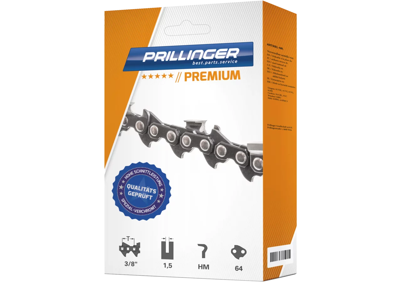 Sägekette Premium T 3/8 Zoll, HM, S 1,5 mm, 64E Prillinger Premium