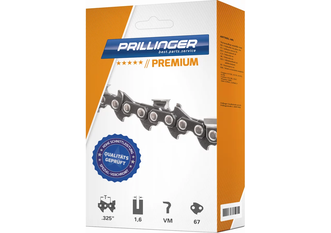 Sägekette Premium T .325 Zoll, VM, S 1,6 mm, 67E Prillinger Premium