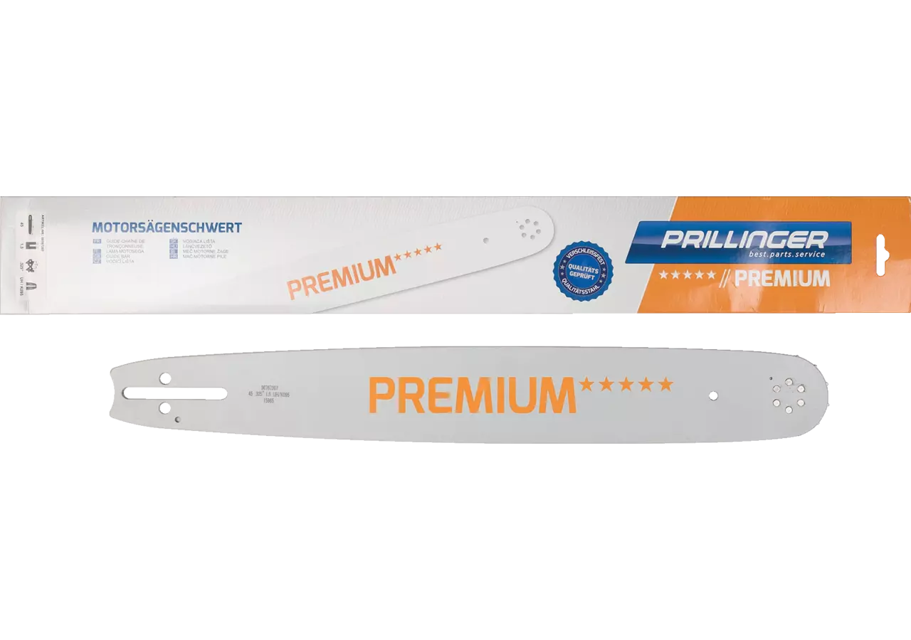 Motorsägenschwert Premium L 45 cm, T .325 Zoll, S 1,5 mm Bauchige Form, mit 6 Nieten im Prillinger Premium