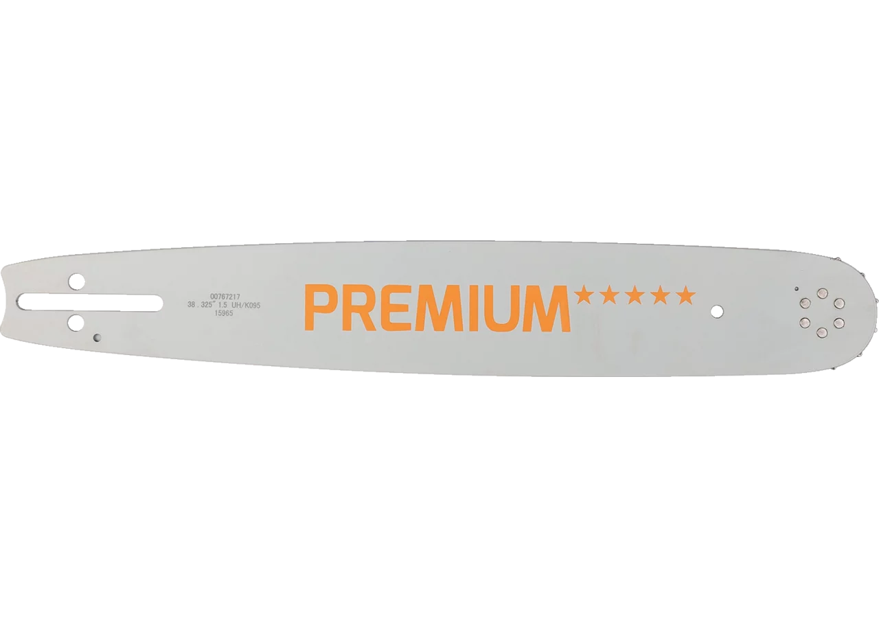 Motorsägenschwert Premium L 38 cm, T .325 Zoll, S 1,5 mm Bauchige Form, mit 6 Nieten im Prillinger Premium
