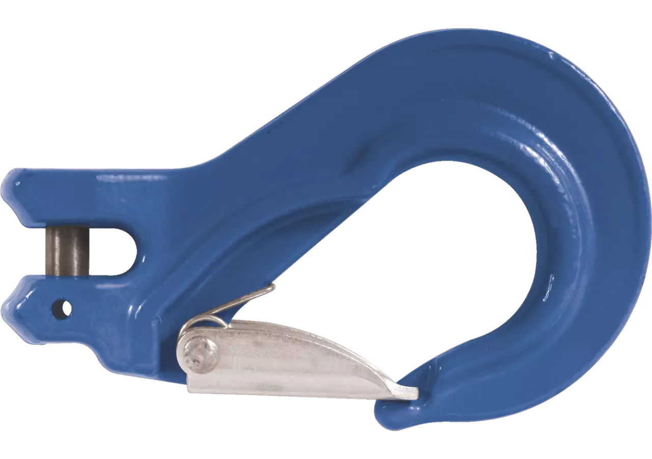 Lasthaken für Kette 10 mm, Güte 100, Blau Lasthaken mit Sicherung. GartenShop24