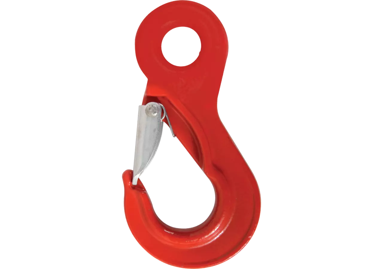 Lasthaken für Kette 10 mm, Güte 80, Rot Mit Öse und stabiler Sperrklin GartenShop24