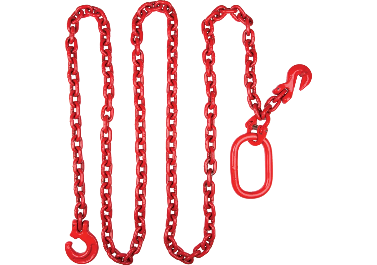 Rückekette 8 mm, L 3.000 mm, Güte 80, Rot Rundstahlkette mit Verkürzung. GartenShop24