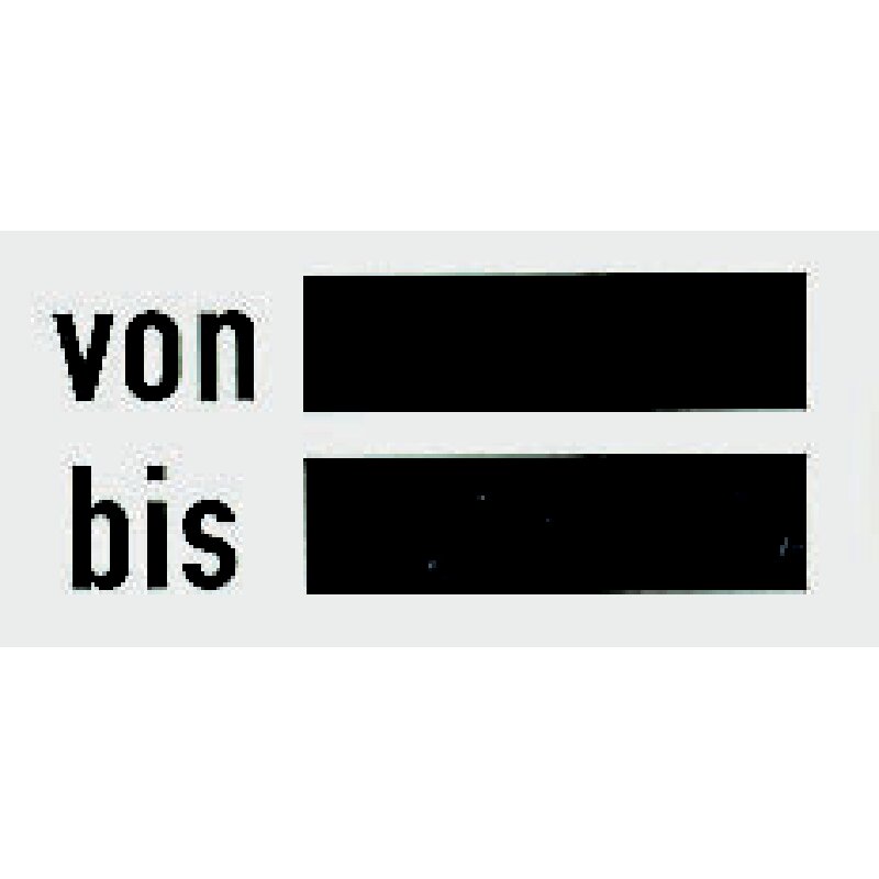 Zusatzschild rechteckig, von-bis – Zusatzschild aus Aluminium"von-bis" GartenShop24 - Hochwertige Gartengeräte