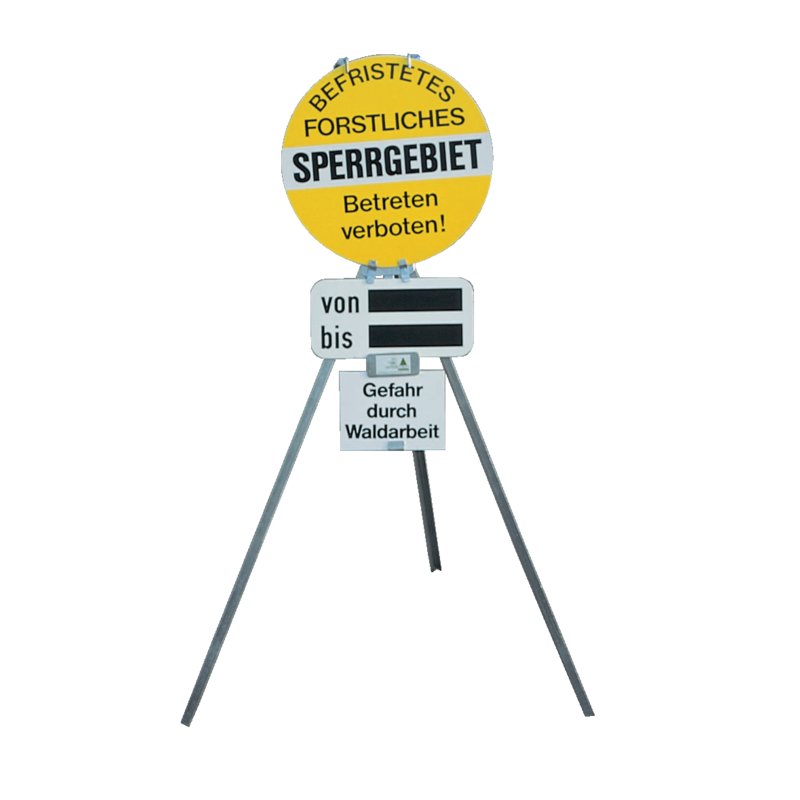 Schilderständer aus verzinktem Metall, klappbar, zur Befestigung von 3 Schildern